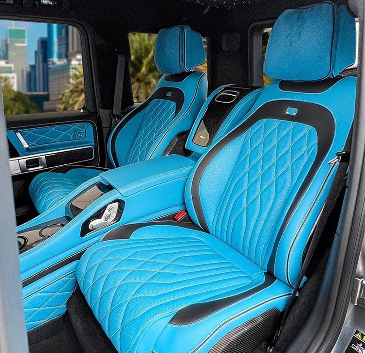 G55 G63 G500 rear seats converted into blue VIP seats