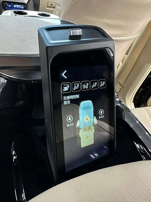 Hidden touchscreen on Toyota Prado's luxury SUV rear seat kit